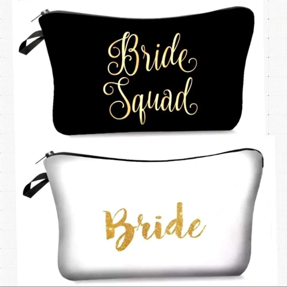 ✨BRIDE SQUAD✨NEW BLACK & GOLD MAKEUP BAG‎